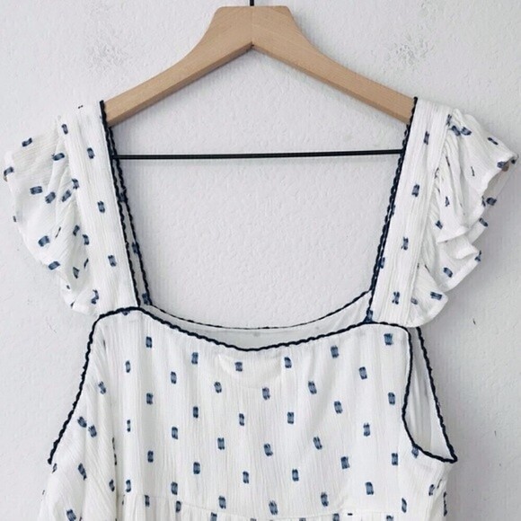 New! B.O.G Collective Band of Gypsies Touch the Sky Dot Woven Maxi Tiered Dress - Picture 6 of 12